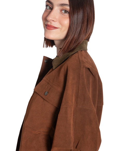 cazadora efecto ante marron cuello verde wild pony sommes demode zaragoza