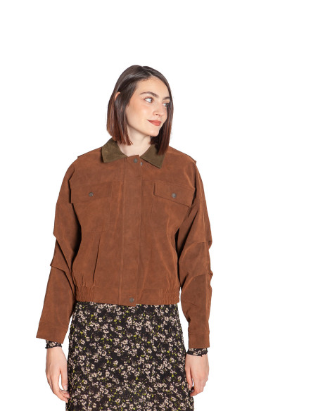 cazadora efecto ante marron cuello verde wild pony sommes demode zaragoza