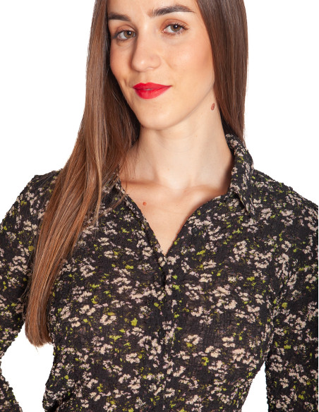 camisa con estampado de flores verdes wild pony sommes demode zaragoza