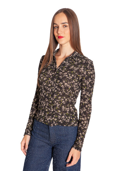 camisa con estampado de flores verdes wild pony sommes demode zaragoza