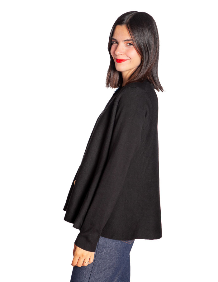 cardigan evase negro con botones de colores compañia fantastica sommes demode zaragoza