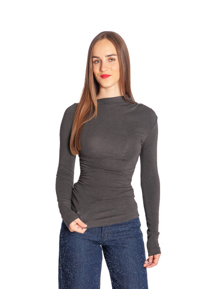 top drapeado color gris oscuro aurygny sommes demode zaragoza