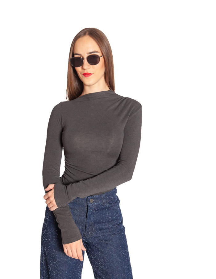 top drapeado color gris oscuro aurygny sommes demode zaragoza
