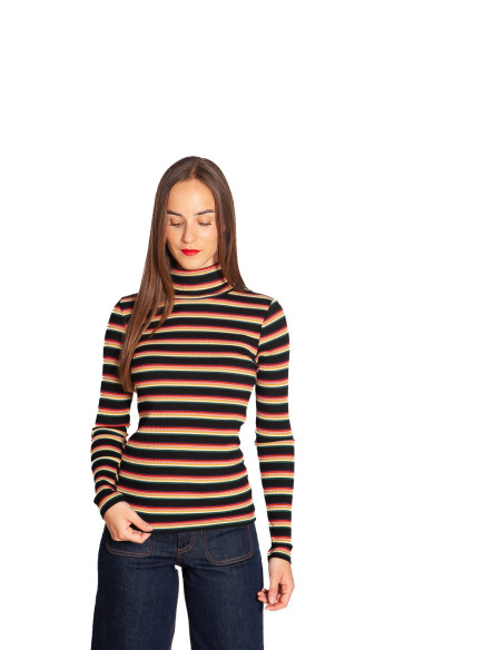 top canale cuello vuelto rayas de colores lottie king louie sommes demode zaragoza