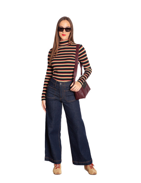 top canale cuello vuelto rayas de colores lottie king louie sommes demode zaragoza