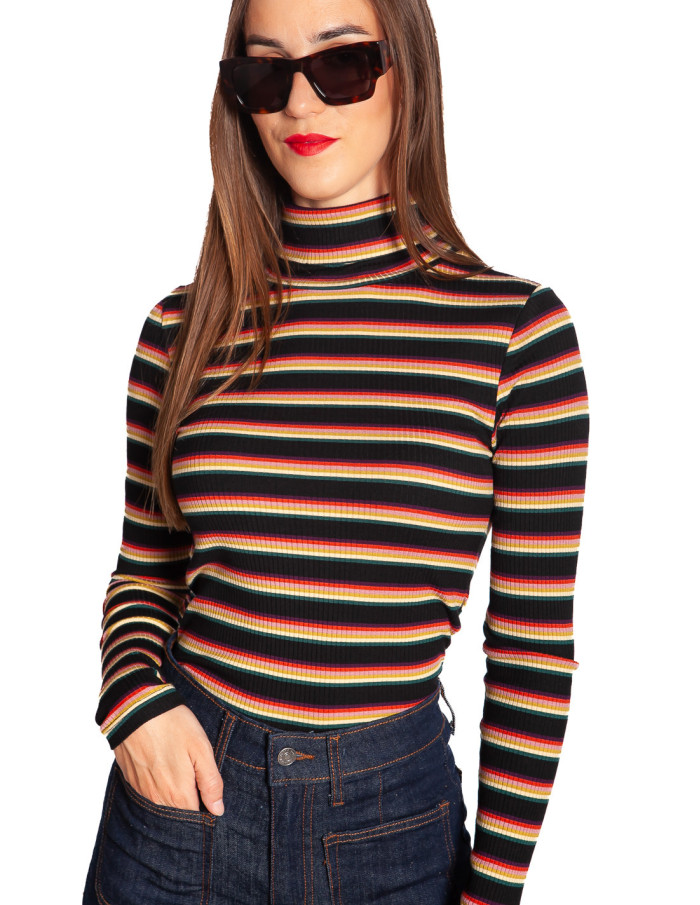 top canale cuello vuelto rayas de colores lottie king louie sommes demode zaragoza