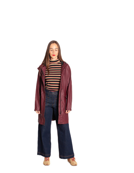 chubasquero efecto mate color burgundy  ichi sommes demode zaragoza