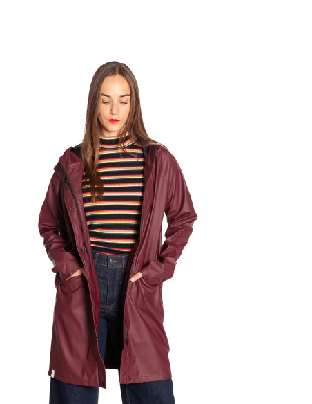 chubasquero efecto mate color burgundy  ichi sommes demode zaragoza