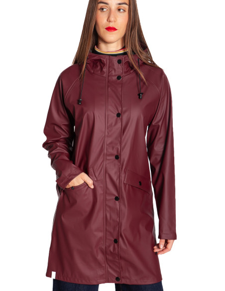 chubasquero efecto mate color burgundy  ichi sommes demode zaragoza