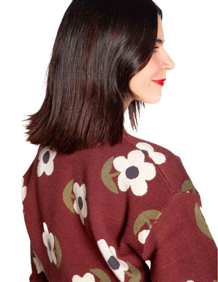 jersey marron estampado de flores santini compañia fantastica sommes demode zaragoza