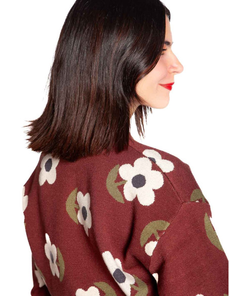 jersey marron estampado de flores santini compañia fantastica sommes demode zaragoza