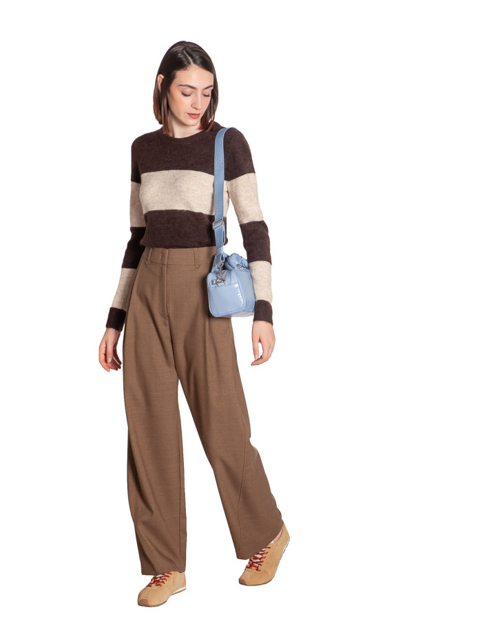 jersey con rayas color chocolate y beige edeen ichi sommes demode zaragoza
