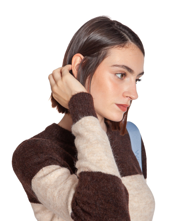 jersey con rayas color chocolate y beige edeen ichi sommes demode zaragoza