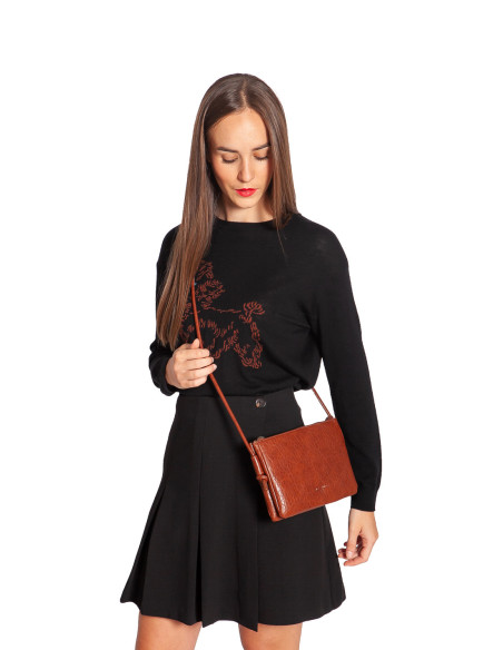 Comprar Bolso bandolera textura castaña Nice Things en Sommes Demode