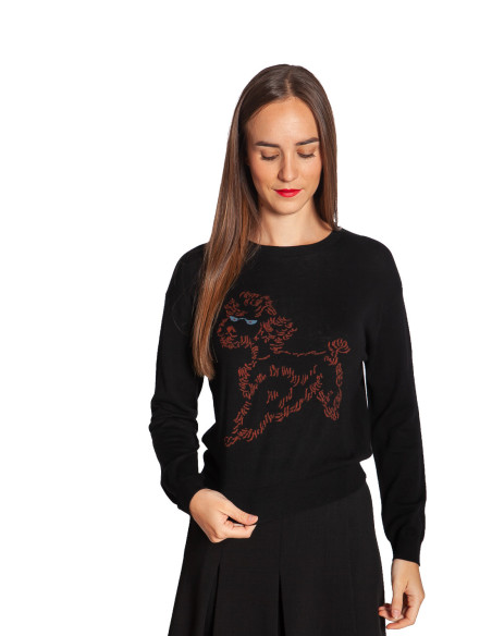 Jersey punto ligero negro caniche Nice Things Sommes Demode Zaragoza