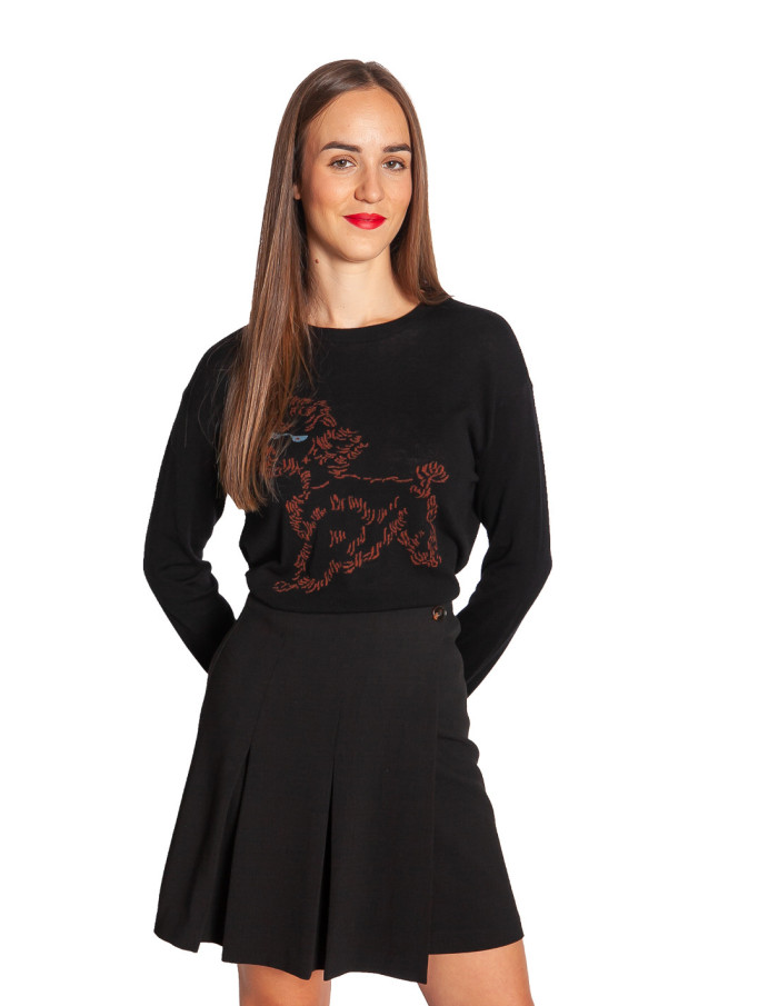 Jersey punto ligero negro caniche Nice Things Sommes Demode Zaragoza