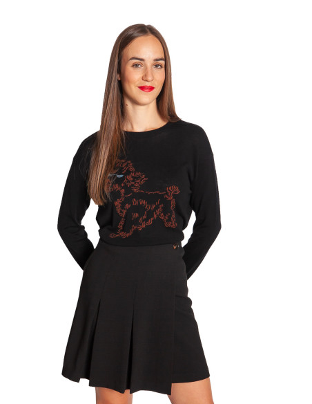 Jersey punto ligero negro caniche Nice Things Sommes Demode Zaragoza