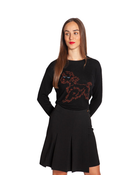 Falda corta con tablas color negro Niche Things Sommes Demode Zaragoza