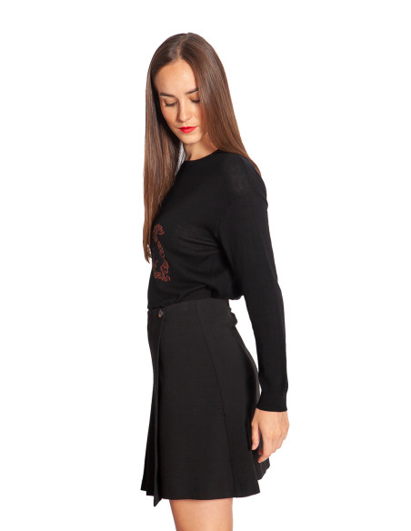 Falda corta con tablas color negro Niche Things Sommes Demode Zaragoza