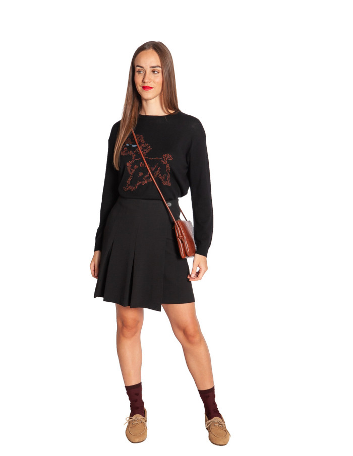 Falda corta con tablas color negro Niche Things Sommes Demode Zaragoza