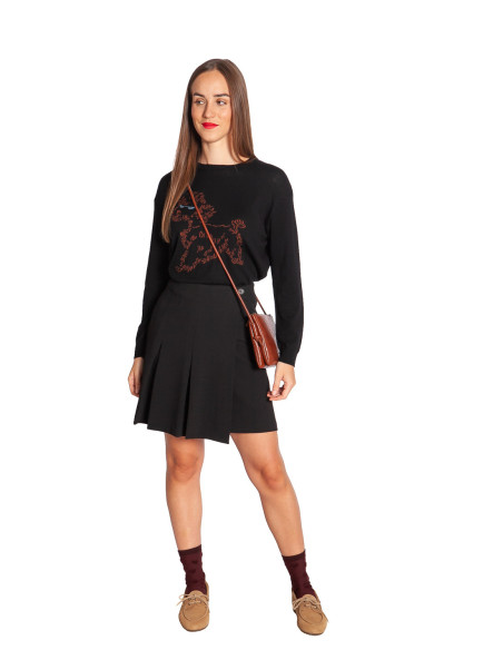 Falda corta con tablas color negro Niche Things Sommes Demode Zaragoza