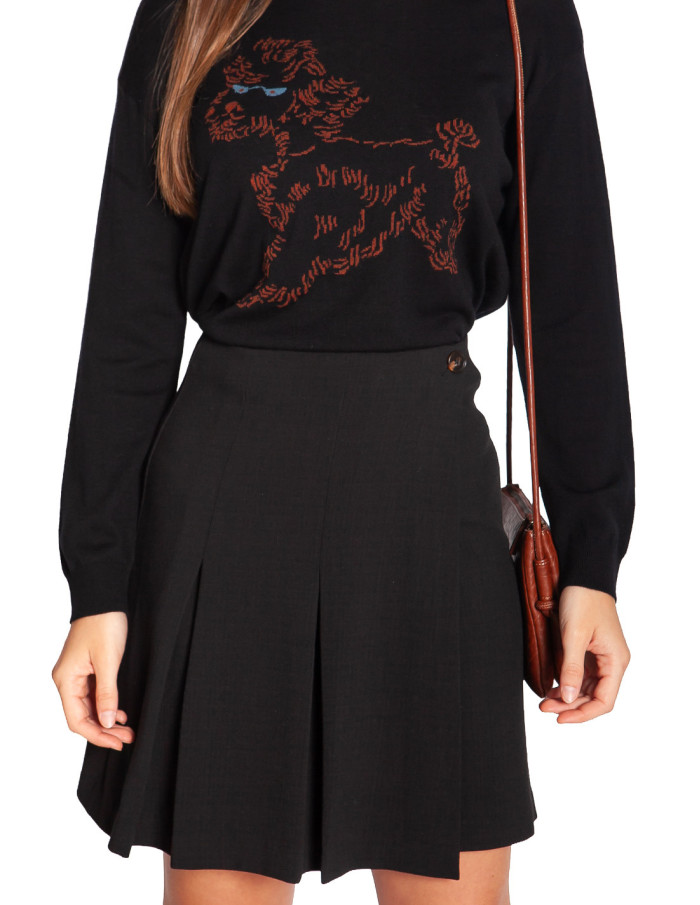 Falda corta con tablas color negro Niche Things Sommes Demode Zaragoza