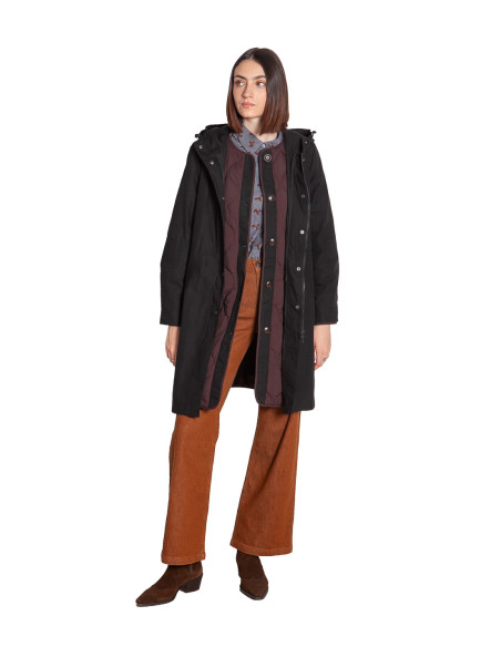 Parka multicapas color negro y granate Nice Things Sommes Demode Zaragoza