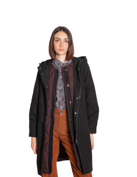 Parka multicapas color negro y granate Nice Things Sommes Demode Zaragoza