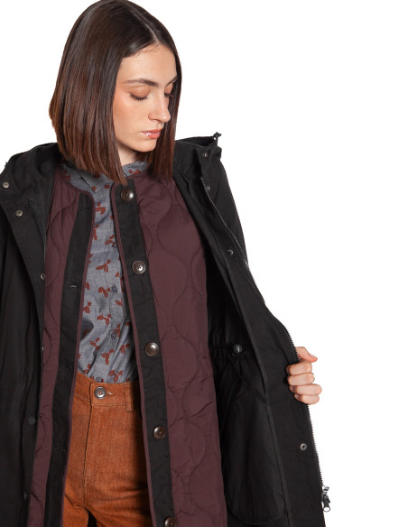 Parka multicapas color negro y granate Nice Things Sommes Demode Zaragoza