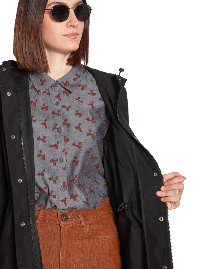 Parka multicapas color negro y granate Nice Things Sommes Demode Zaragoza