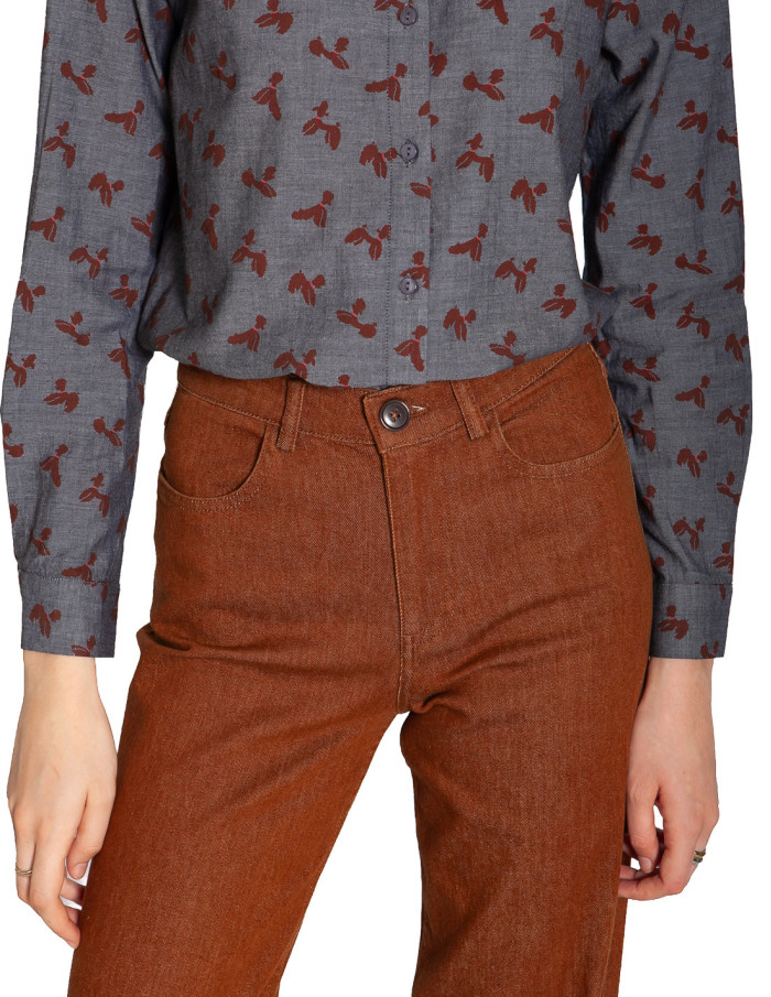 Pantalón denim color castaña Nice Things Sommes Demode Zaragoza