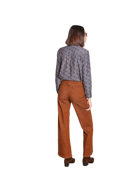 Pantalón denim color castaña Nice Things Sommes Demode Zaragoza