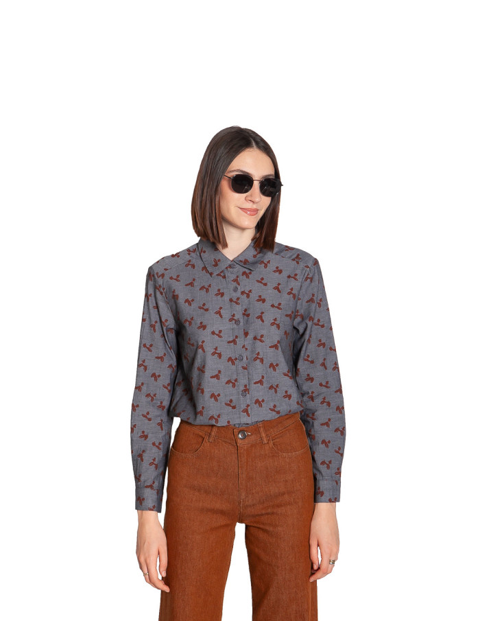 Camisa gris estampado caniches Nice Things Sommes Demode Zaragoza