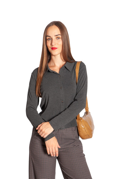 Camisa tejido elástico color gris Nice Things Sommes Demode Zaragoza