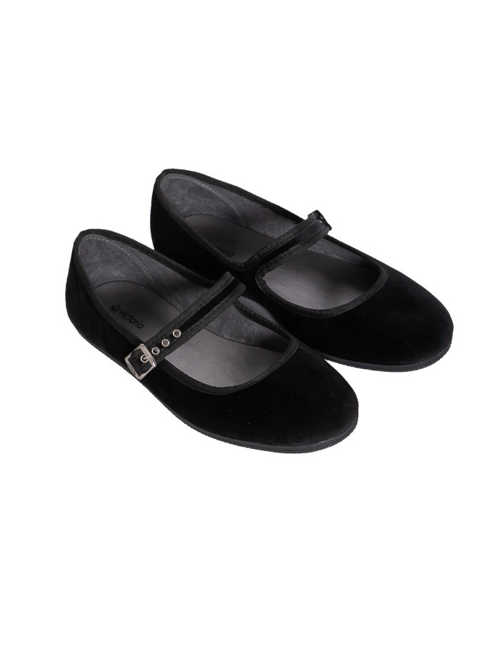 Bailarinas terciopelo color negro oda victoria Sommes Demode Zaragoza