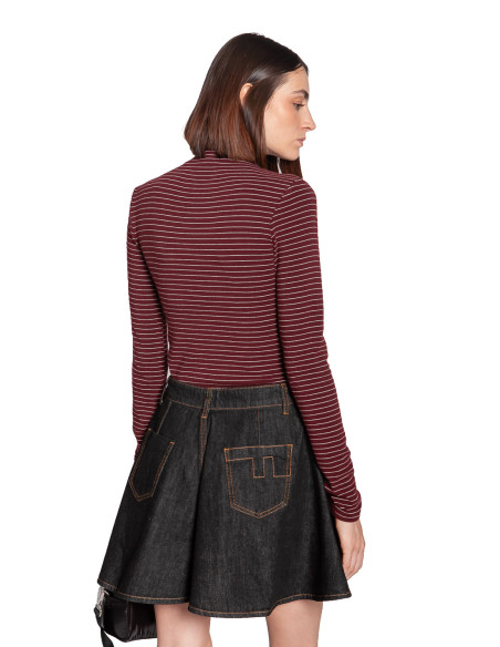 Falda corta denim washed black Boseong Frnch Sommes Demode Zaragoza