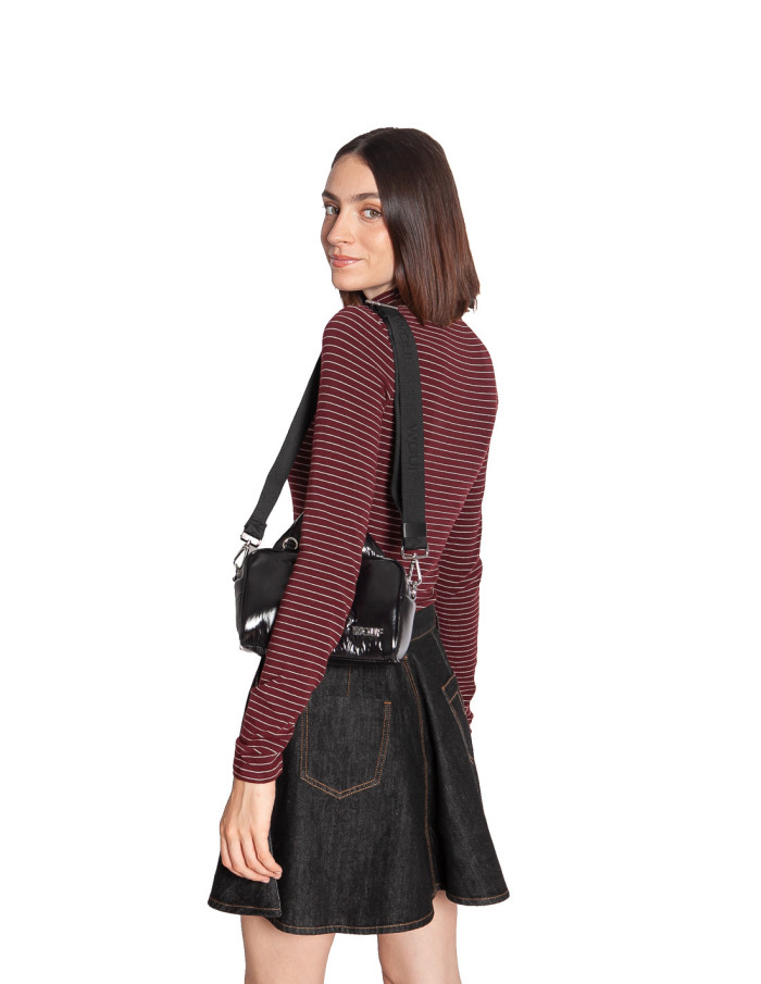 Bolso bowling acabado brillo negro Night Wouf Sommes Demode Zaragoza