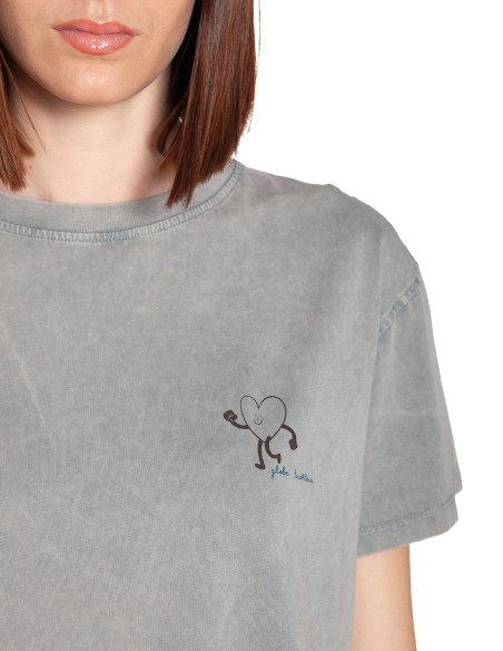 Camiseta gris estampado globe trotter Frnch Sommes Demode Zaragoza