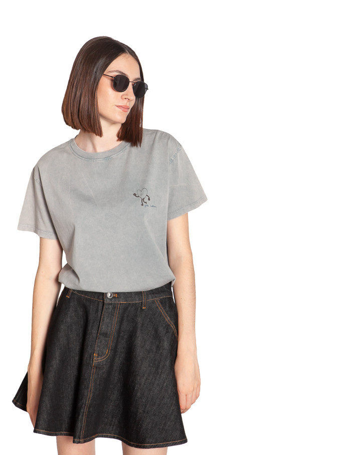 Camiseta gris estampado globe trotter Frnch Sommes Demode Zaragoza