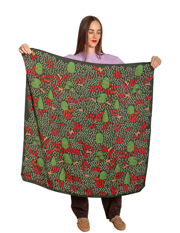 Pañuelo estampado bosque Volpe Compañía Fantástica Sommes Demode Zaragoza
