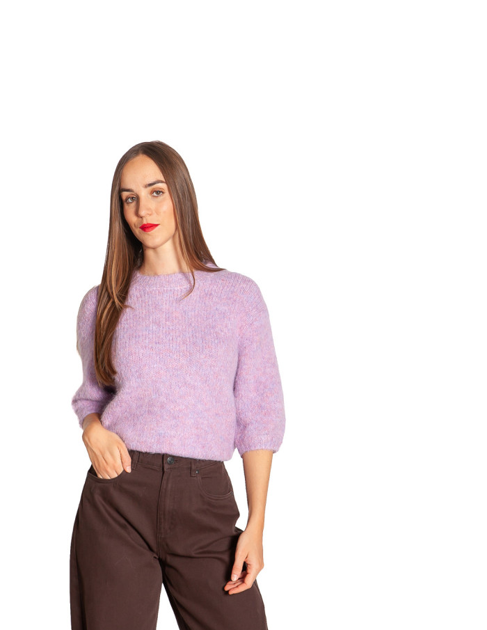 Jersey manga corta color malva Lycie Artlove Sommes Demode Zaragoza