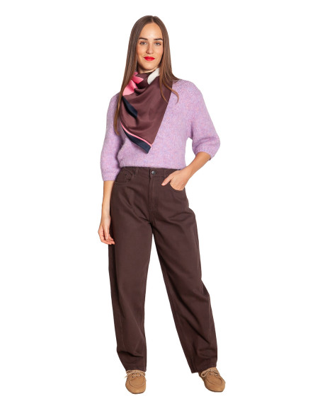 Jeans corte barrel marrón chocolate Kamari Byoung Sommes Demode Zaragoza