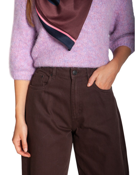 Jeans corte barrel marrón chocolate Kamari Byoung Sommes Demode Zaragoza
