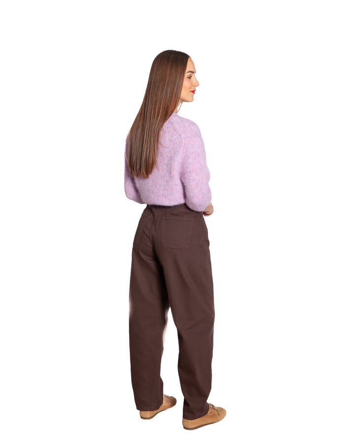Jeans corte barrel marrón chocolate Kamari Byoung Sommes Demode Zaragoza