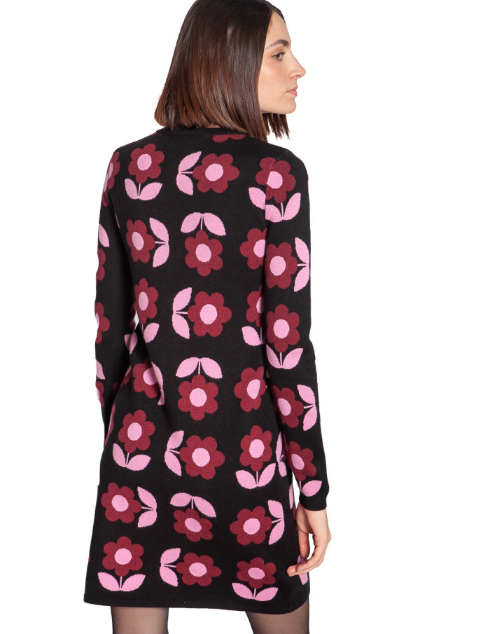 Vestido corto de punto con flores rosas Ren Sugarhill Sommes Demode Zaragoza