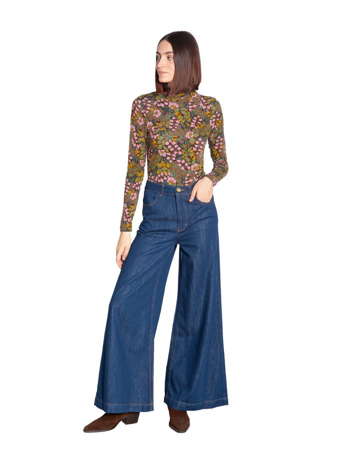 Pantalón denim pernera amplia azul medio Peppa King Louie Sommes Demode Zaragoza