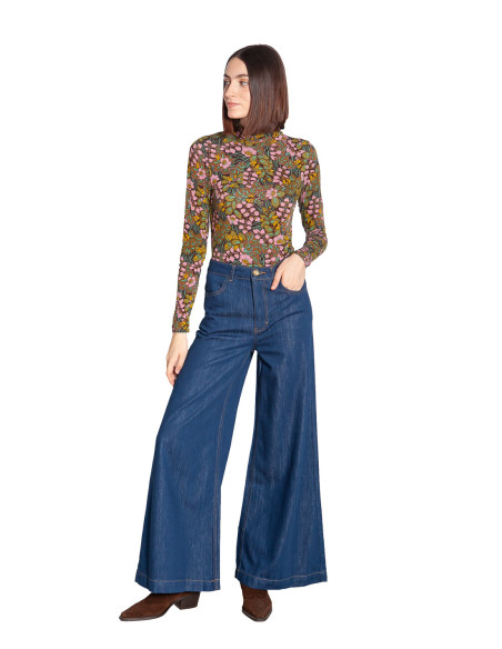 Pantalón denim pernera amplia azul medio Peppa King Louie Sommes Demode Zaragoza