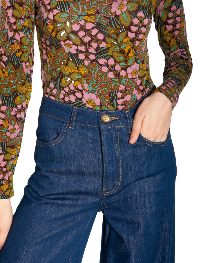Pantalón denim pernera amplia azul medio Peppa King Louie Sommes Demode Zaragoza