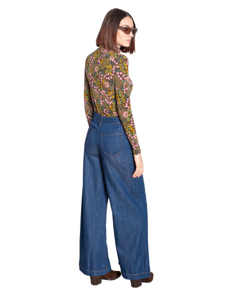 Pantalón denim pernera amplia azul medio Peppa King Louie Sommes Demode Zaragoza