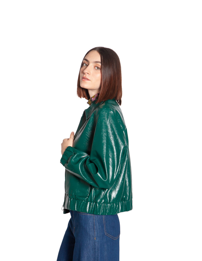 cazadora acabado brillo color verde pino isla king louie sommes demode zaragoza